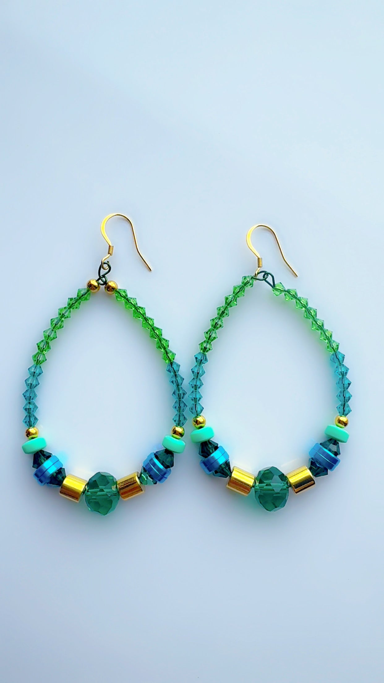 Donatella Green Blue Crystal Earrings Candy *Brand Favorite