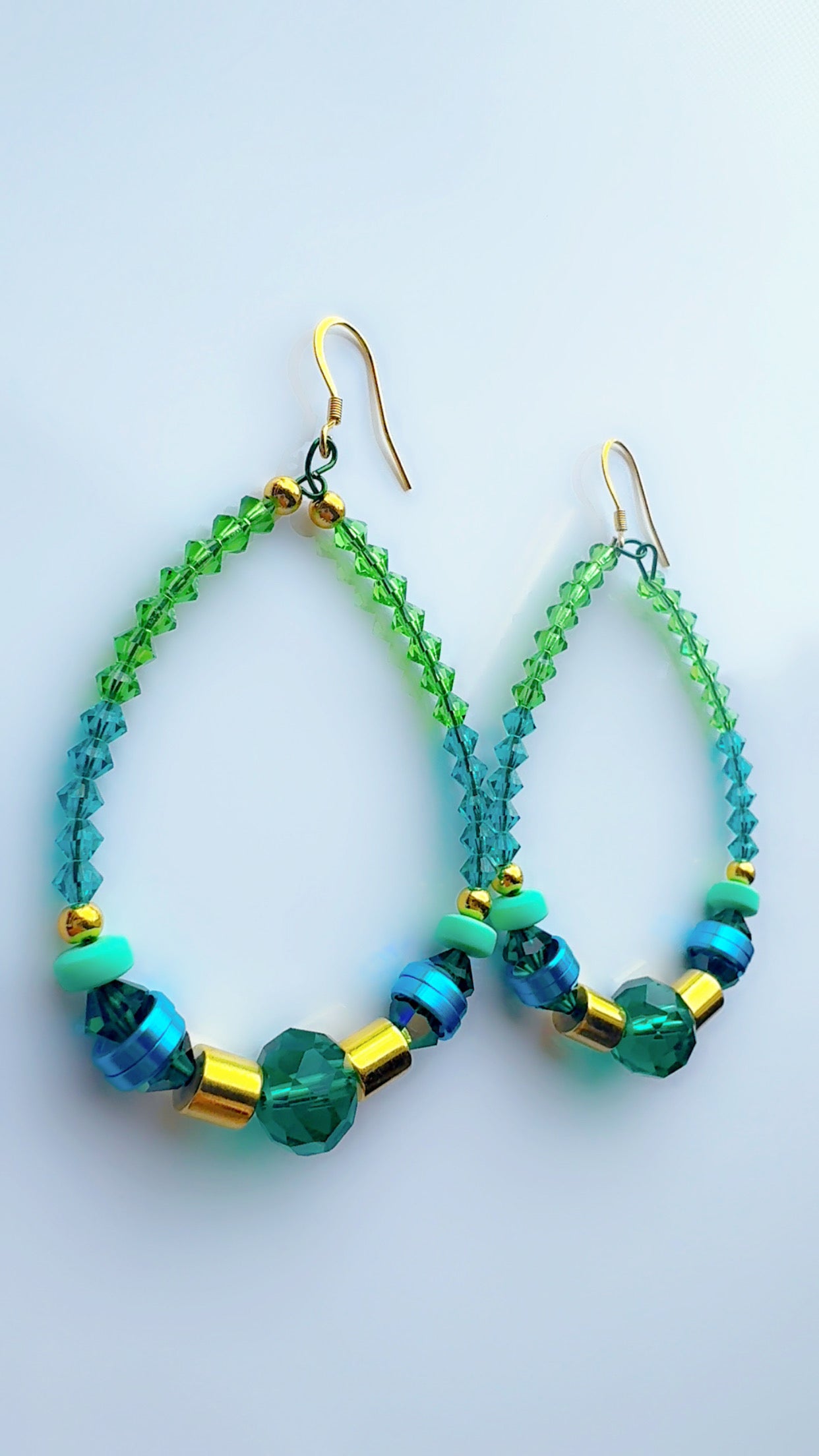 Donatella Green Blue Crystal Earrings Candy *Brand Favorite