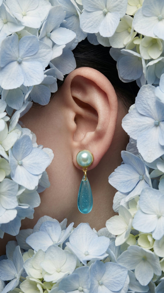 Ocean Blue Pearl Ear Candy