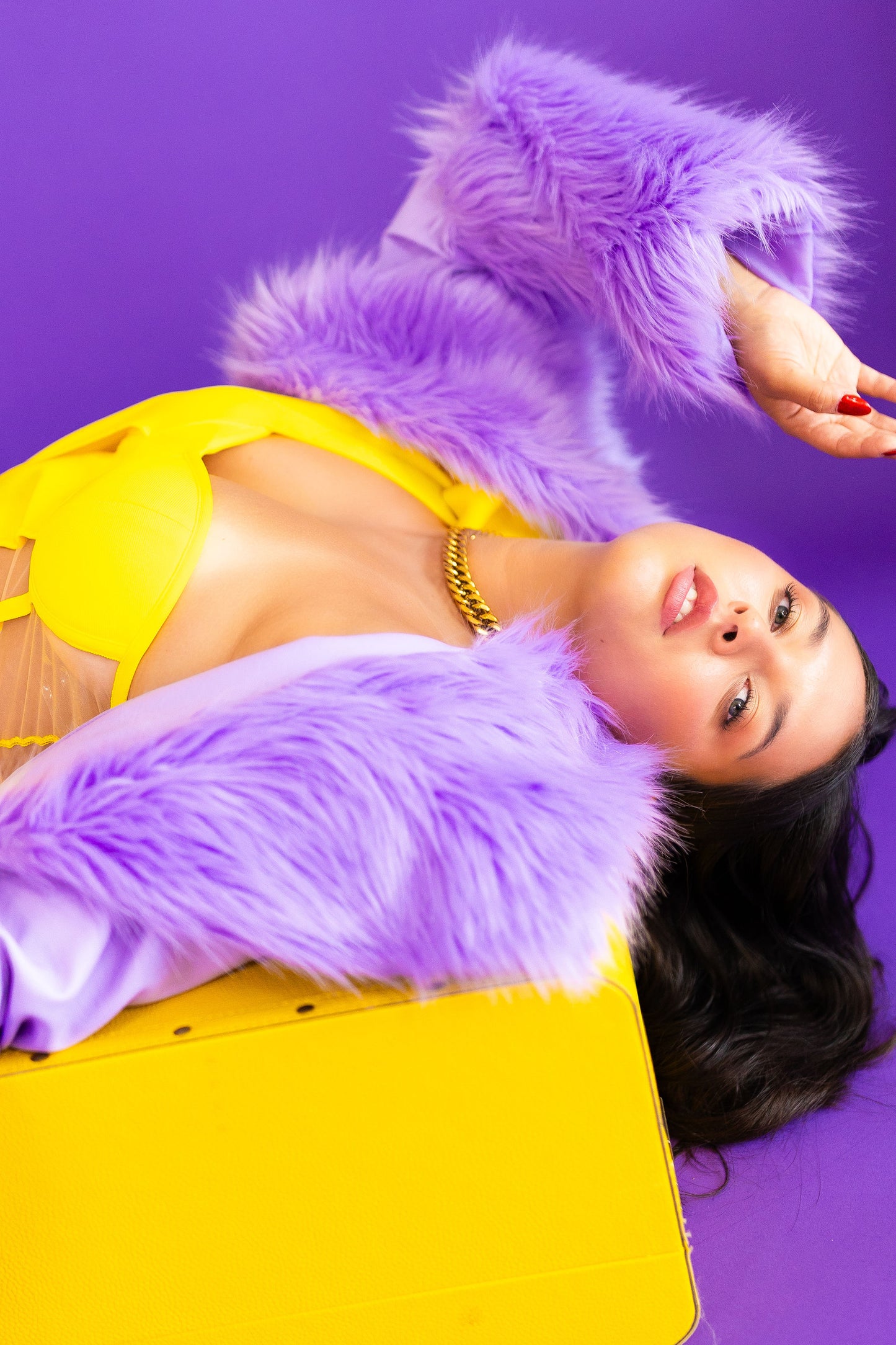 SALE!!!!!  Lavender Fur Trim Trench