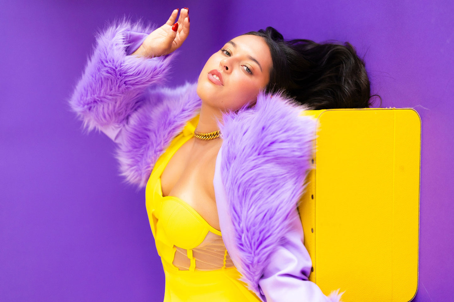 SALE!!!!!  Lavender Fur Trim Trench
